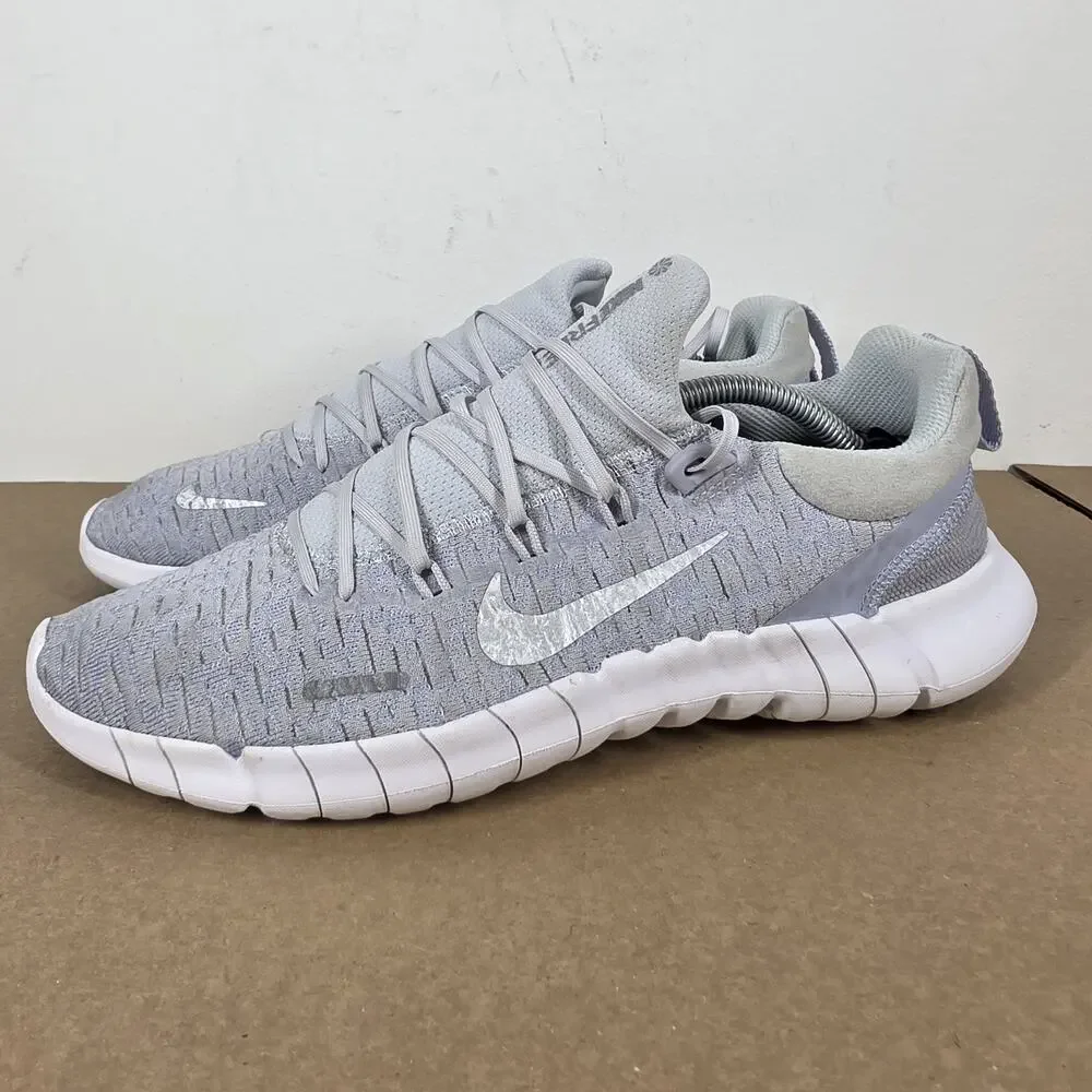 Nike Free Rn 5.0 Pure Platinum Womens Gray Silver White Size 10 Running Shoes